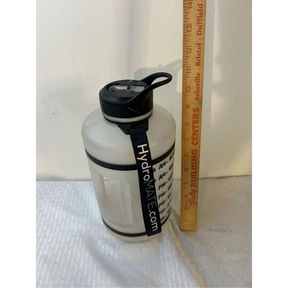 Hydromate Water jugs clear black writing time phrases with strap - Picture 3 of 5